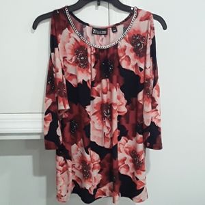 Red off shoulder blouse